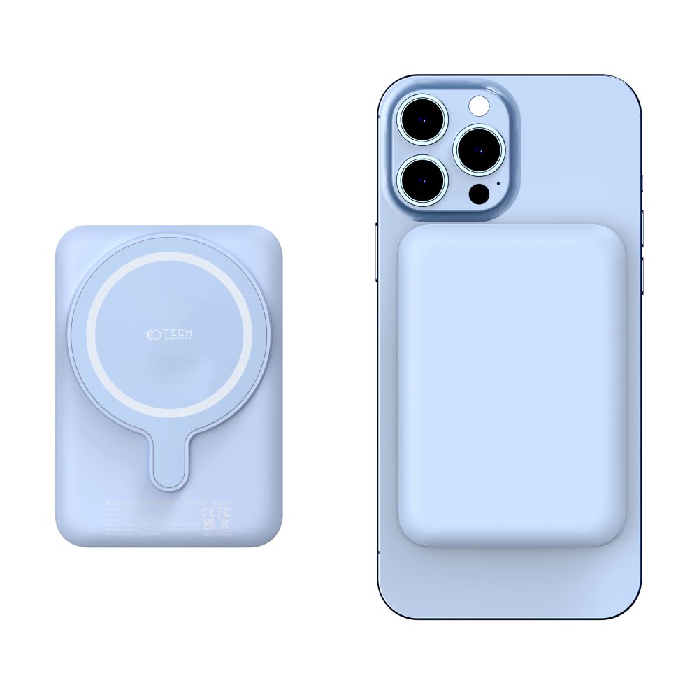 BANQUE D'ÉNERGIE TECH-PROTECT PB10 LIFEMAG MAGSAFE BANQUE D'ÉNERGIE 5000MAH BLEUE