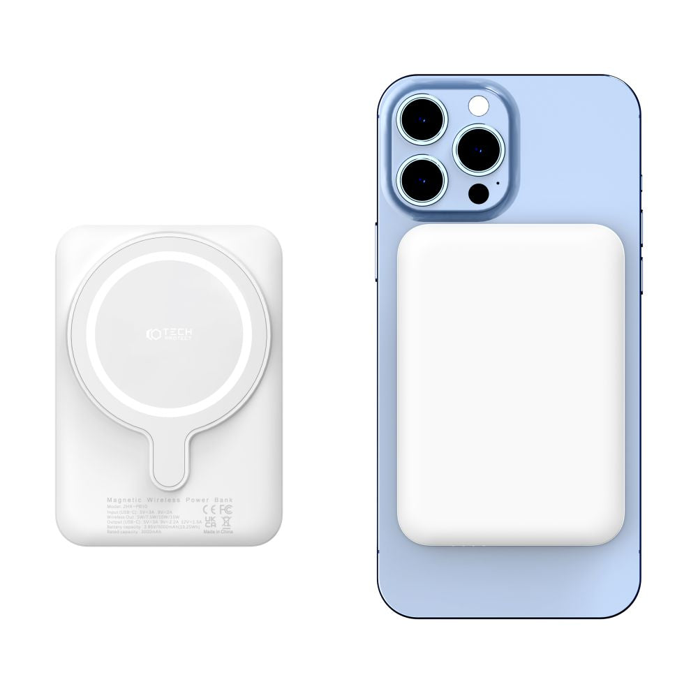 BANQUE D'ÉNERGIE TECH-PROTECT PB10 LIFEMAG MAGSAFE BANQUE D'ÉNERGIE 5000MAH BLANCHE