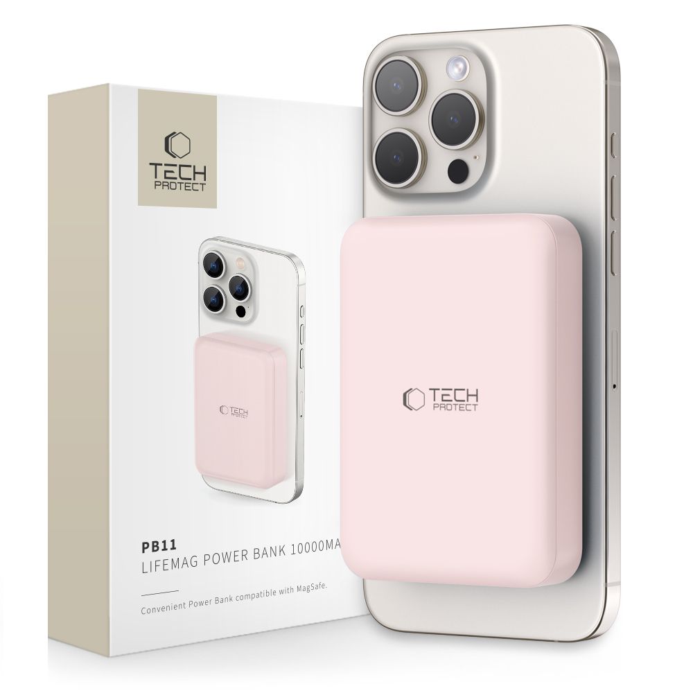 TECH-PROTECT PB11 LIFEMAG MAGSAFE BANQUE D'ÉNERGIE 10000MAH ROSE