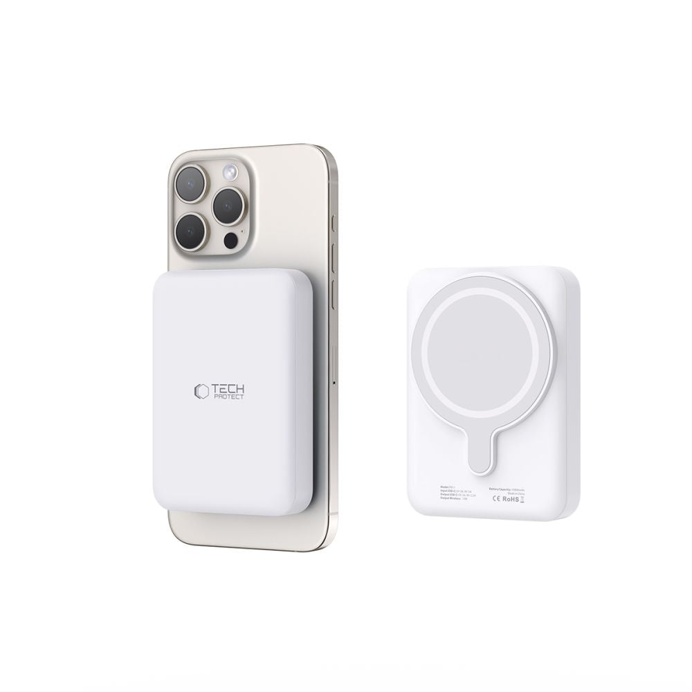 TECH-PROTECT PB11 LIFEMAG MAGSAFE BANQUE D'ÉNERGIE 10000MAH BLANCHE