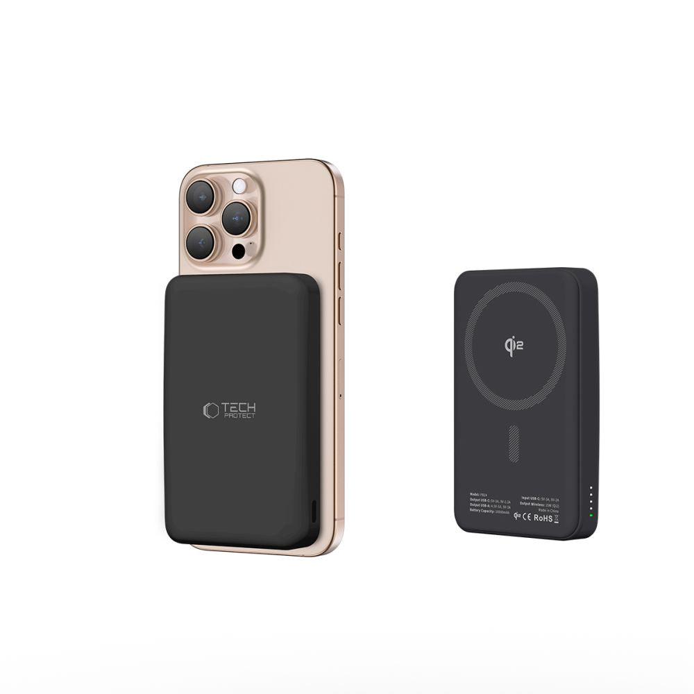 TECH-PROTECT PB24 LIFEMAG QI2 MAGSAFE BANQUE D'ÉNERGIE 10000MAH NOIRE