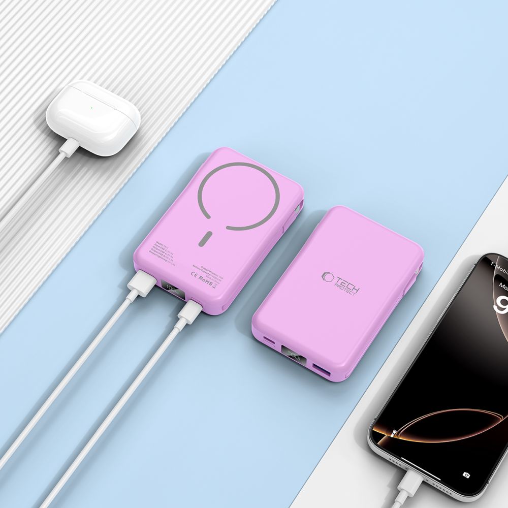 TECH-PROTECT PB31 LIFEMAG MAGSAFE BANQUE D'ÉNERGIE 10000MAH LAVANDE