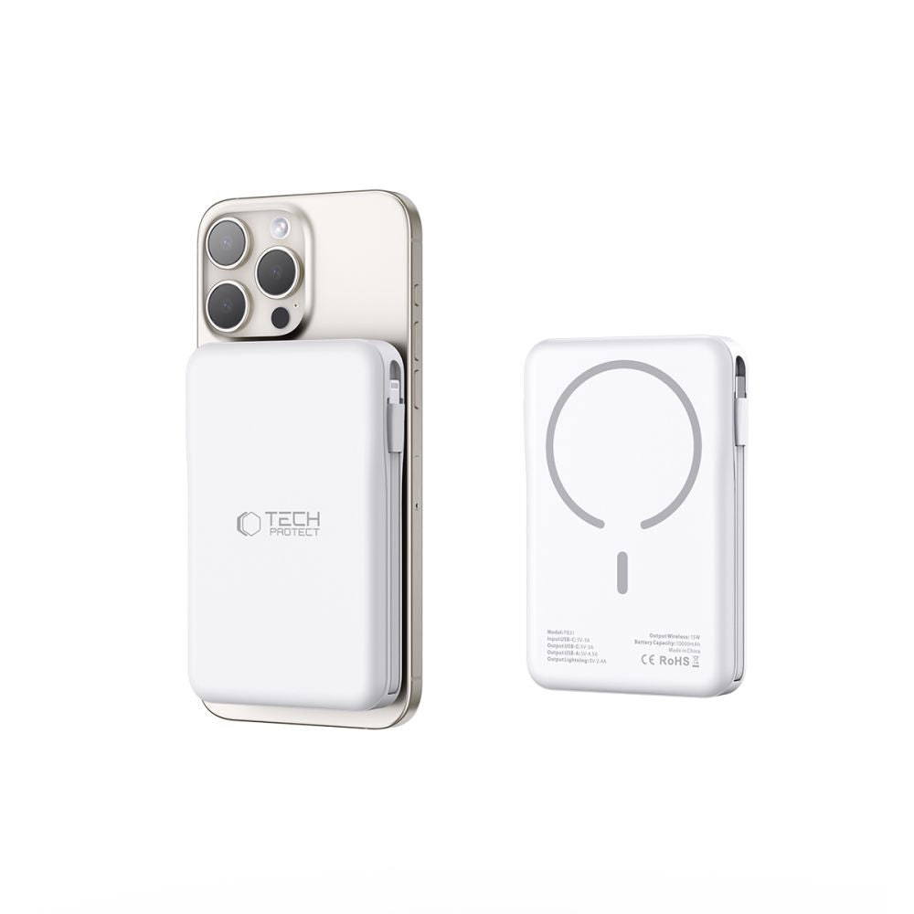TECH-PROTECT PB31 LIFEMAG MAGSAFE BANQUE D'ÉNERGIE 10000MAH BLANCHE