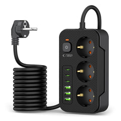 PRISE DE COURANT TECH-PROTECT PC3X6 3 USB & 3 TYPE-C & 3 PRISES 200CM NOIR