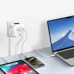PRISE ÉLECTRIQUE TECH-PROTECT PCL3X4 2 USB & 2 TYPE-C & 3 PRISES BLANCHE