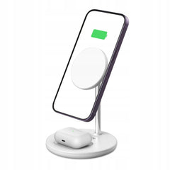 CHARGEUR SANS FIL 2EN1 TECH-PROTECT QI15W-A21 MAGNETIQUE MAGSAFE CHARGEUR SANS FIL BLANC