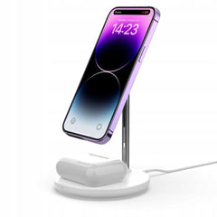 CHARGEUR SANS FIL 2EN1 TECH-PROTECT QI15W-A21 MAGNETIQUE MAGSAFE CHARGEUR SANS FIL BLANC