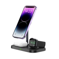 CHARGEUR SANS FIL 3EN1 TECH-PROTECT QI15W-A22 MAGNETIQUE MAGSAFE NOIR