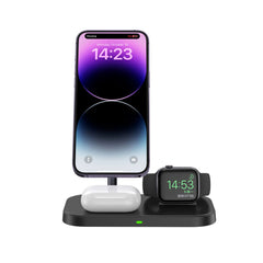 CHARGEUR SANS FIL 3EN1 TECH-PROTECT QI15W-A22 MAGNETIQUE MAGSAFE NOIR