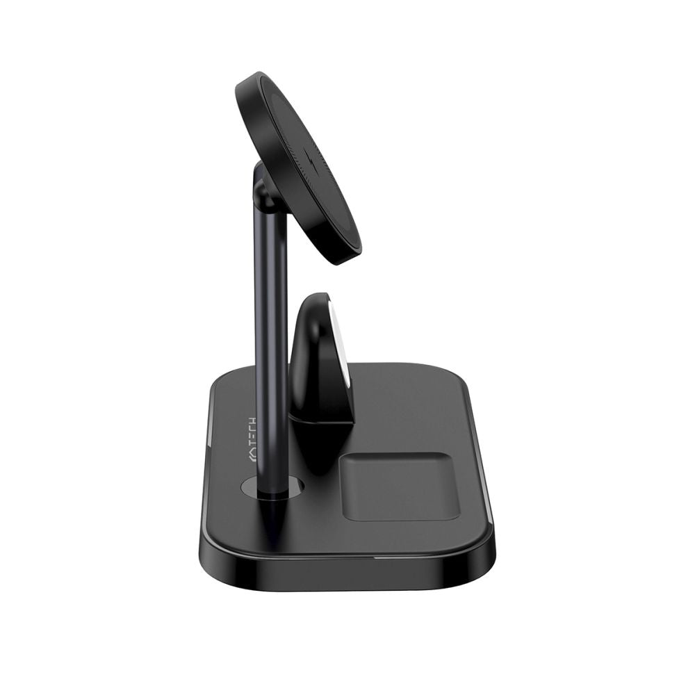 CHARGEUR SANS FIL 3EN1 TECH-PROTECT QI15W-A22 MAGNETIQUE MAGSAFE NOIR