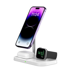 CHARGEUR SANS FIL 3EN1 TECH-PROTECT QI15W-A22 MAGNETIQUE MAGSAFE BLANC
