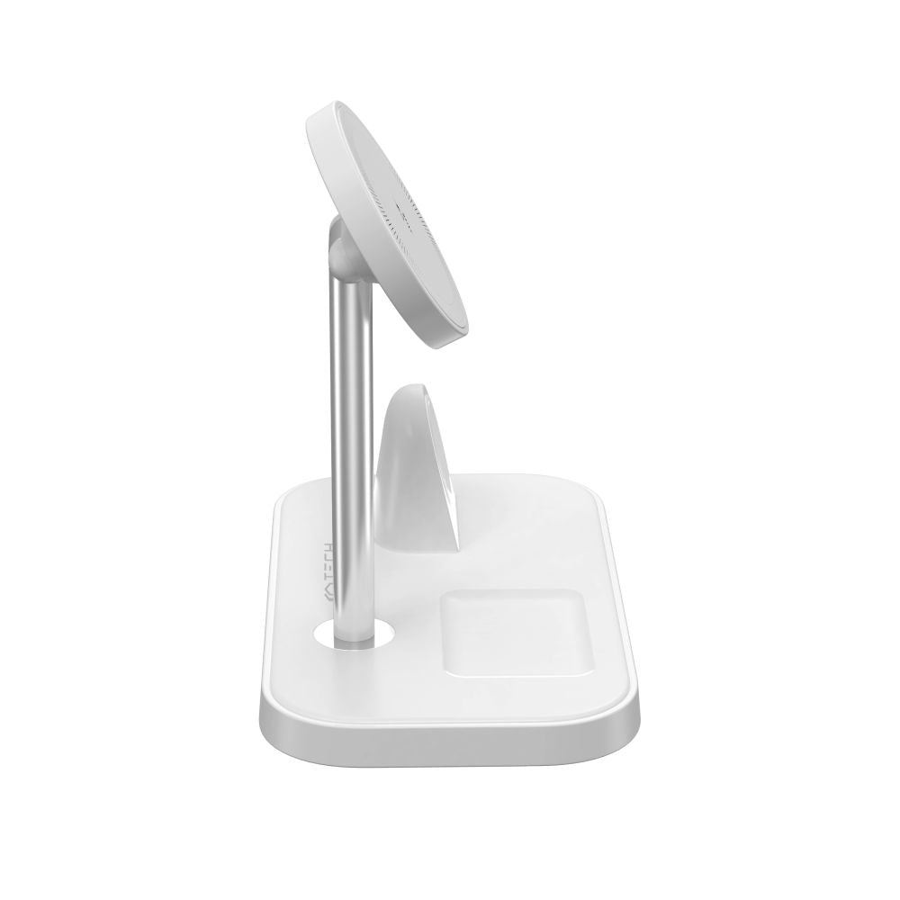 CHARGEUR SANS FIL 3EN1 TECH-PROTECT QI15W-A22 MAGNETIQUE MAGSAFE BLANC