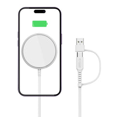 CHARGEUR SANS FIL TECH-PROTECT QI15W-A25 MAGNETIQUE MAGSAFE BLANC