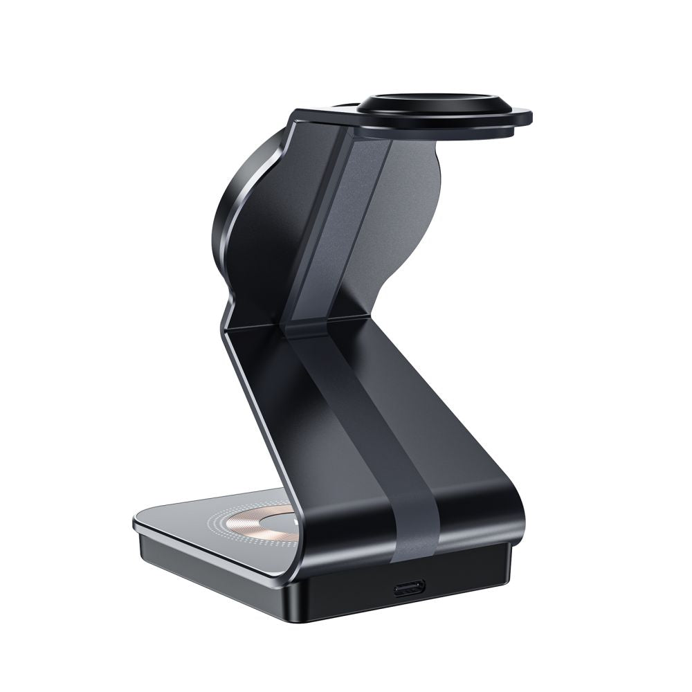 CHARGEUR SANS FIL 3EN1 QI15W-A29 MAGNETIQUE MAGSAFE NOIR