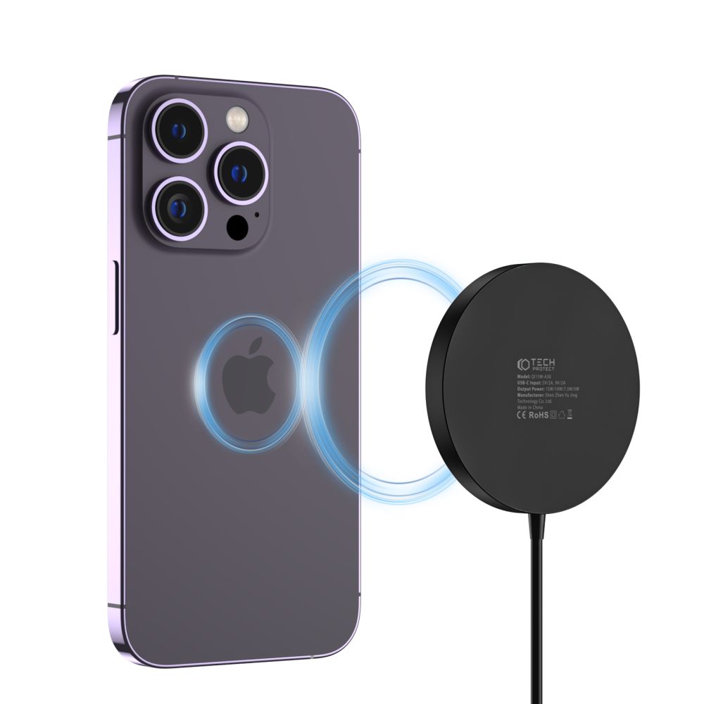 CHARGEUR SANS FIL TECH-PROTECT QI15W-A30 MAGNETIQUE MAGSAFE NOIR