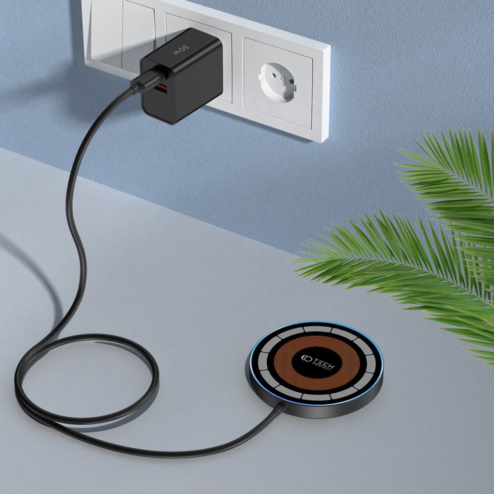 CHARGEUR SANS FIL TECH-PROTECT QI15W-A30 MAGNETIQUE MAGSAFE NOIR