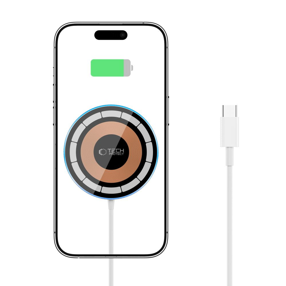 CHARGEUR SANS FIL TECH-PROTECT QI15W-A30 MAGNETIQUE MAGSAFE ARGENT