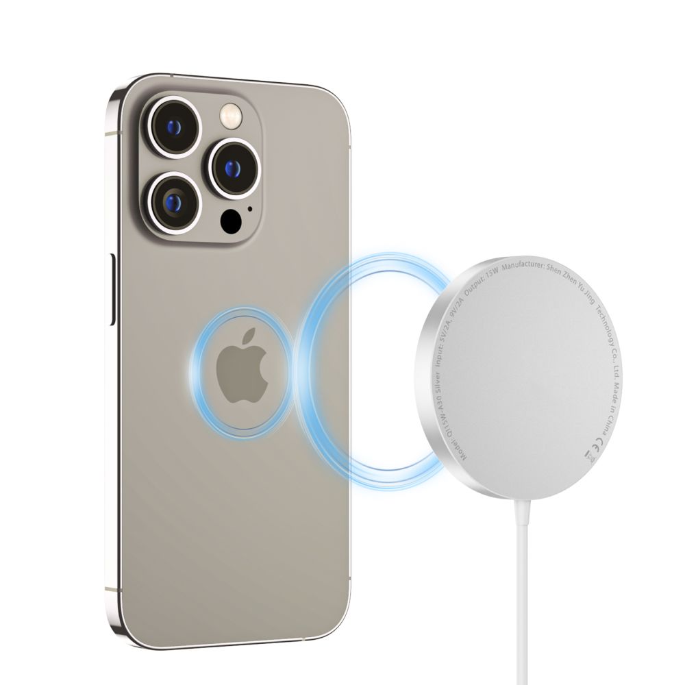 CHARGEUR SANS FIL TECH-PROTECT QI15W-A30 MAGNETIQUE MAGSAFE ARGENT