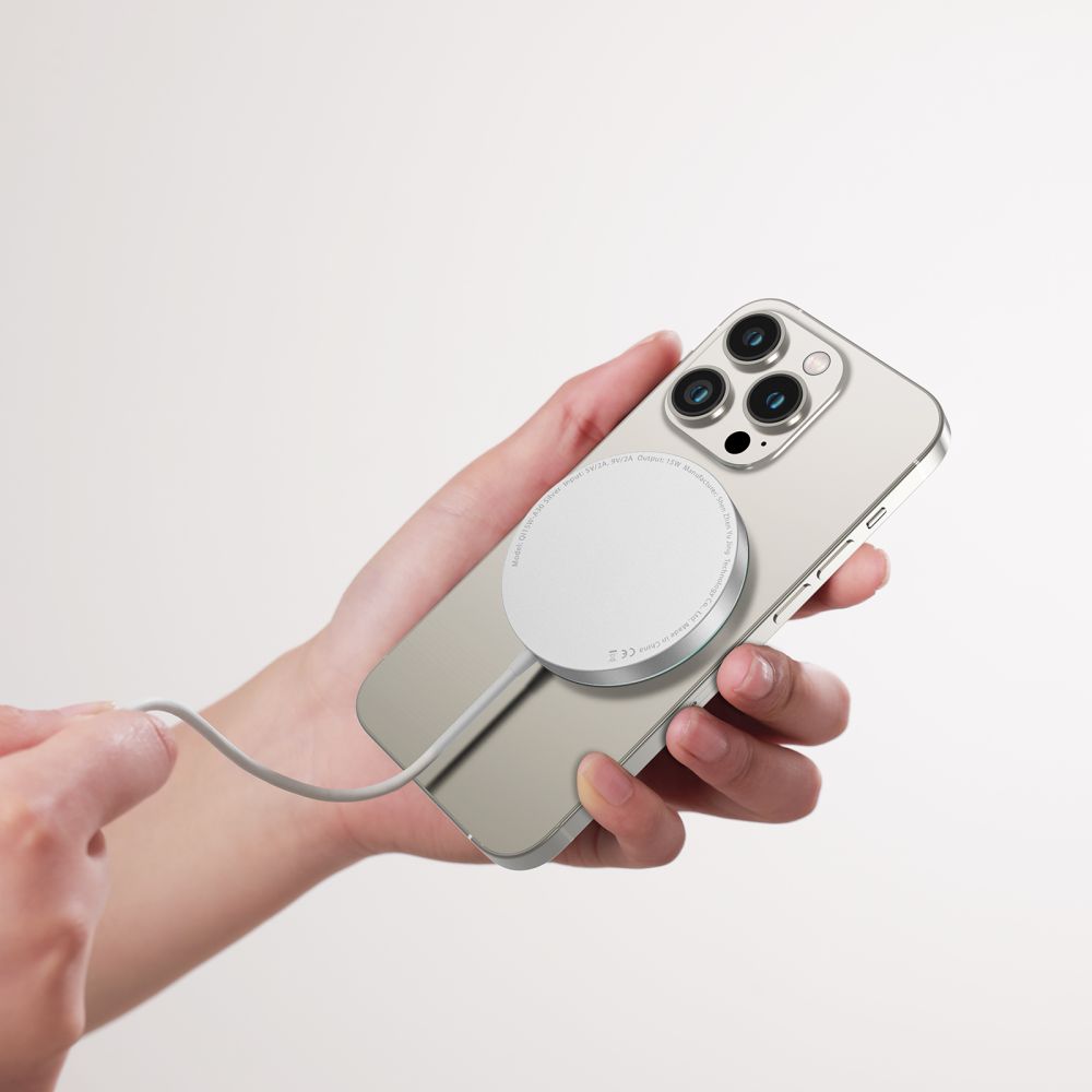 CHARGEUR SANS FIL TECH-PROTECT QI15W-A30 MAGNETIQUE MAGSAFE ARGENT