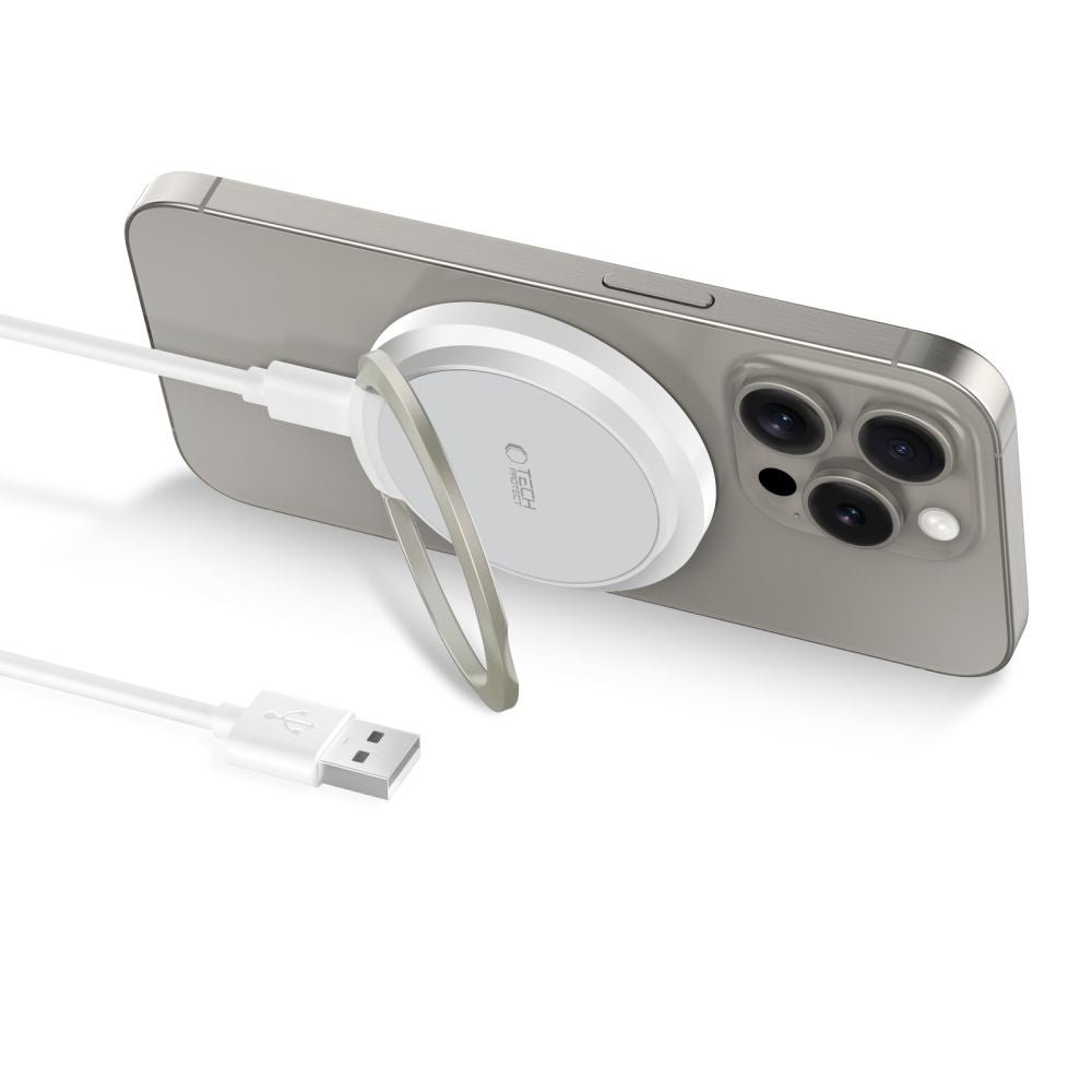 CHARGEUR SANS FIL TECH-PROTECT QI15W-A33 MAGNETIQUE MAGSAFE BLANC