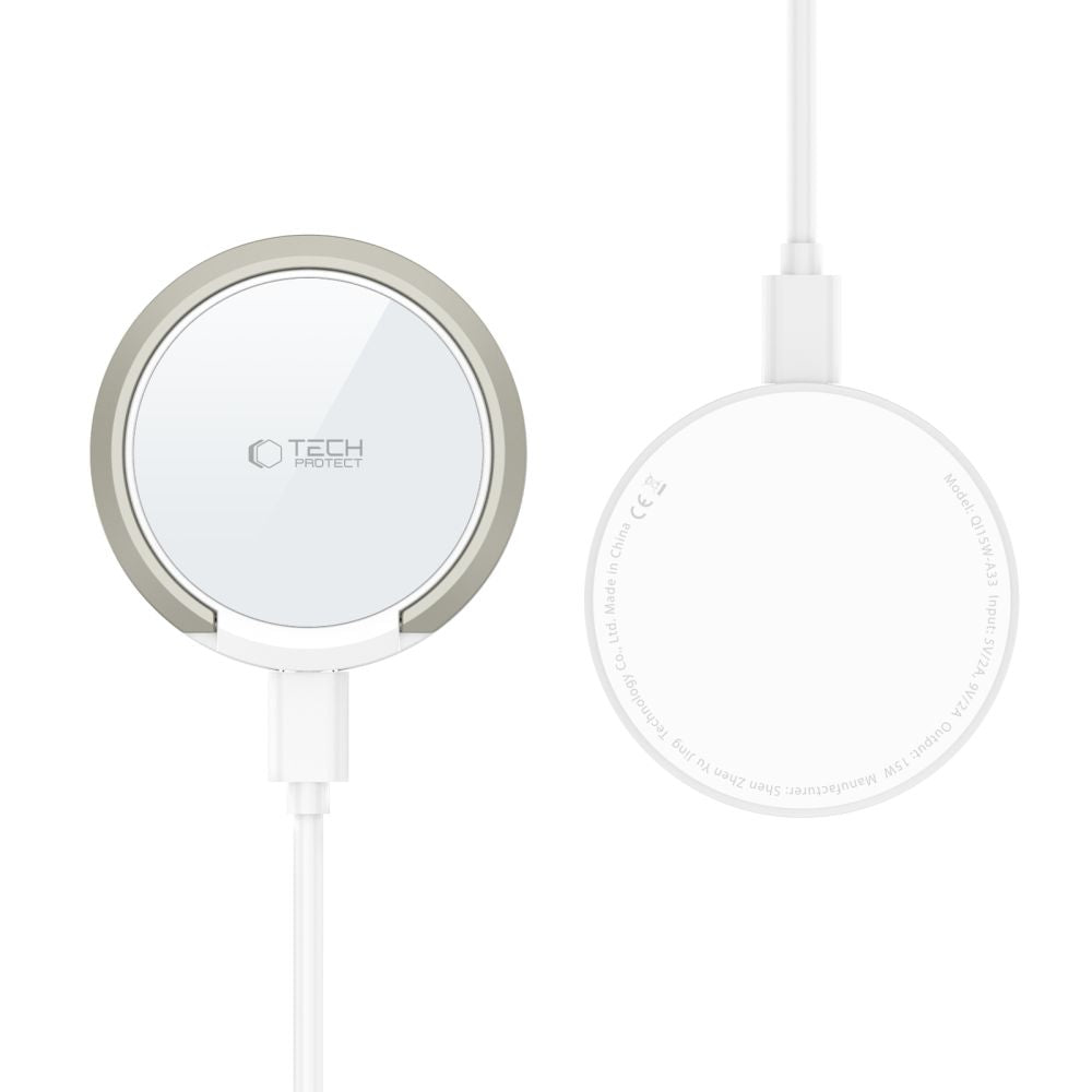 CHARGEUR SANS FIL TECH-PROTECT QI15W-A33 MAGNETIQUE MAGSAFE BLANC