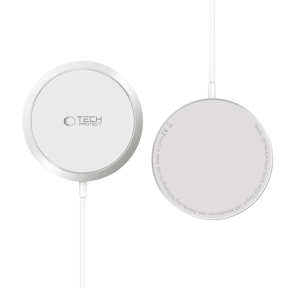 CHARGEUR SANS FIL TECH-PROTECT QI15W-A34 MAGNETIQUE MAGSAFE BLANC