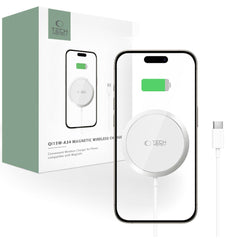 CHARGEUR SANS FIL TECH-PROTECT QI15W-A34 MAGNETIQUE MAGSAFE BLANC