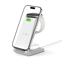 TECH-PROTECT QI15W-A36 CHARGEUR SANS FIL 3EN1 POUR APPLE BLANC