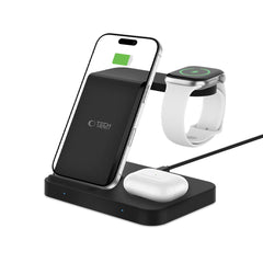 TECH-PROTECT QI15W-A37 CHARGEUR SANS FIL 3EN1 POUR ANDROID & APPLE NOIR
