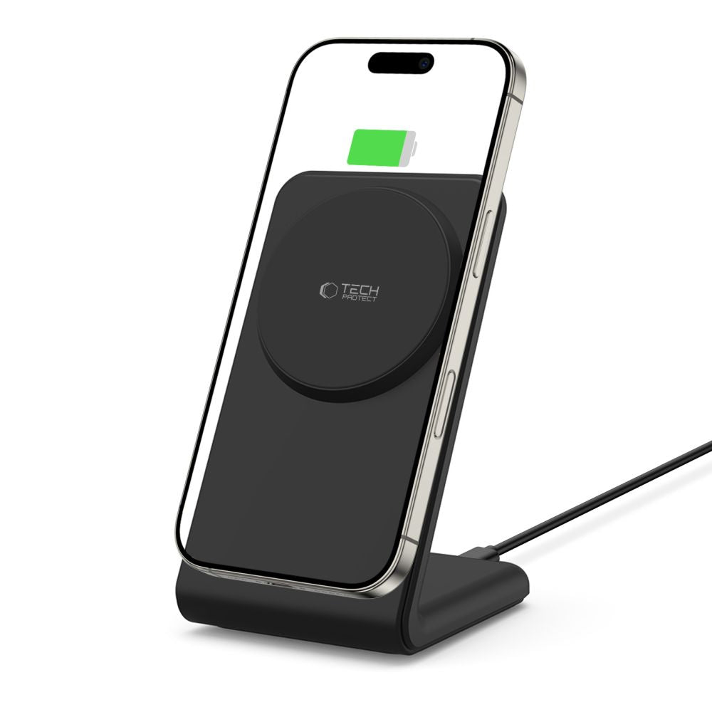 STATION DE CHARGEMENT TECH-PROTECT QI15W-A38 CHARGEUR SANS FIL MAGNETIQUE MAGSAFE NOIR