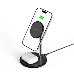 STATION DE CHARGEMENT TECH-PROTECT QI15W-A39 2IN1 MAGNETIQUE MAGSAFE CHARGEUR SANS FIL NOIR