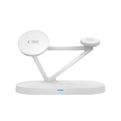 STATION DE CHARGEMENT TECH-PROTECT QI15W-A41 3EN1 MAGNETIQUE MAGSAFE CHARGEUR SANS FIL BLANC