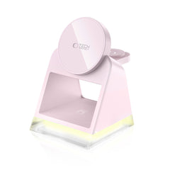 STATION DE CHARGEMENT TECH-PROTECT QI15W-A43 3EN1 MAGNETIQUE MAGSAFE CHARGEUR SANS FIL ROSE PÂLE