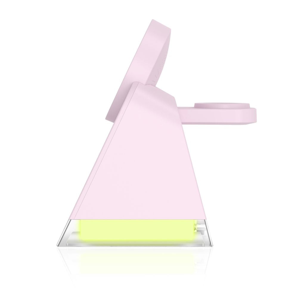 STATION DE CHARGEMENT TECH-PROTECT QI15W-A43 3EN1 MAGNETIQUE MAGSAFE CHARGEUR SANS FIL ROSE PÂLE