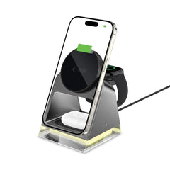 STATION DE CHARGEMENT TECH-PROTECT QI15W-A43 3EN1 MAGNETIQUE MAGSAFE CHARGEUR SANS FIL NOIR