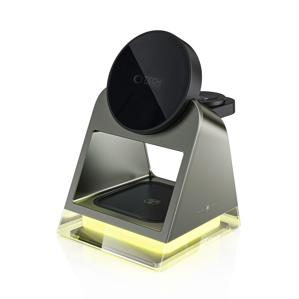 STATION DE CHARGEMENT TECH-PROTECT QI15W-A43 3EN1 MAGNETIQUE MAGSAFE CHARGEUR SANS FIL NOIR