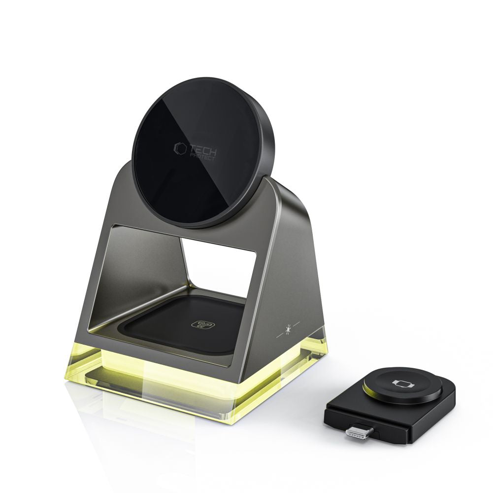 STATION DE CHARGEMENT TECH-PROTECT QI15W-A43 3EN1 MAGNETIQUE MAGSAFE CHARGEUR SANS FIL NOIR