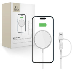 CHARGEUR SANS FIL TECH-PROTECT QI15W-A44 MAGNETIQUE MAGSAFE BLANC