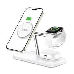 STATION DE CHARGEMENT TECH-PROTECT QI15W-A45 3EN1 MAGNETIQUE MAGSAFE CHARGEUR SANS FIL BLANC