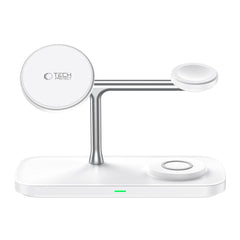 STATION DE CHARGEMENT TECH-PROTECT QI15W-A45 3EN1 MAGNETIQUE MAGSAFE CHARGEUR SANS FIL BLANC