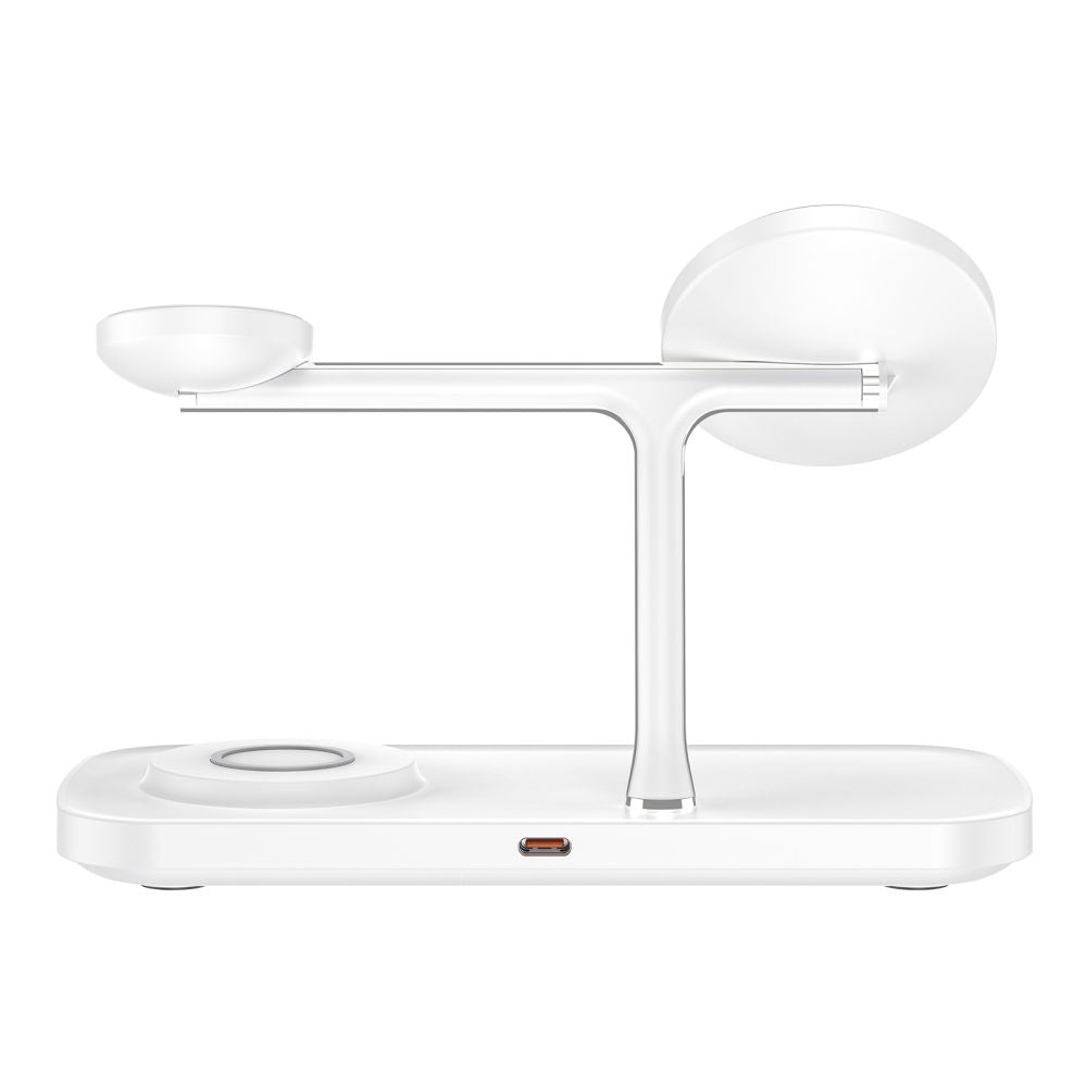STATION DE CHARGEMENT TECH-PROTECT QI15W-A45 3EN1 MAGNETIQUE MAGSAFE CHARGEUR SANS FIL BLANC