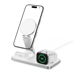 TECH-PROTECT QI15W-A47 CHARGEUR SANS FIL MAGNETIQUE MAGSAFE 3EN1 BLANC