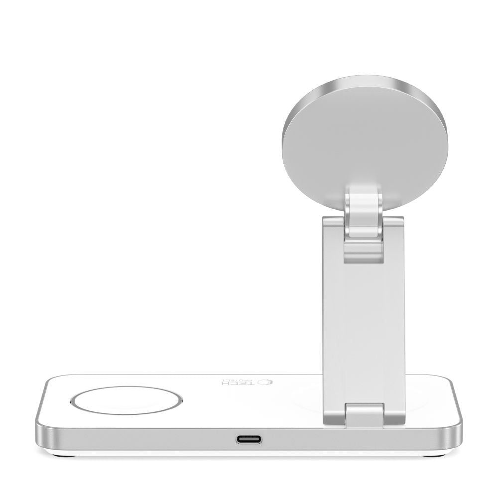 TECH-PROTECT QI15W-A47 CHARGEUR SANS FIL MAGNETIQUE MAGSAFE 3EN1 BLANC