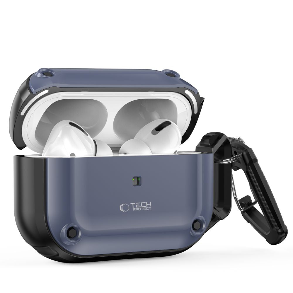 COQUE TECH-PROTECT ROUGH HOOK APPLE AIRPODS PRO 1 / 2 BLEU ACIER