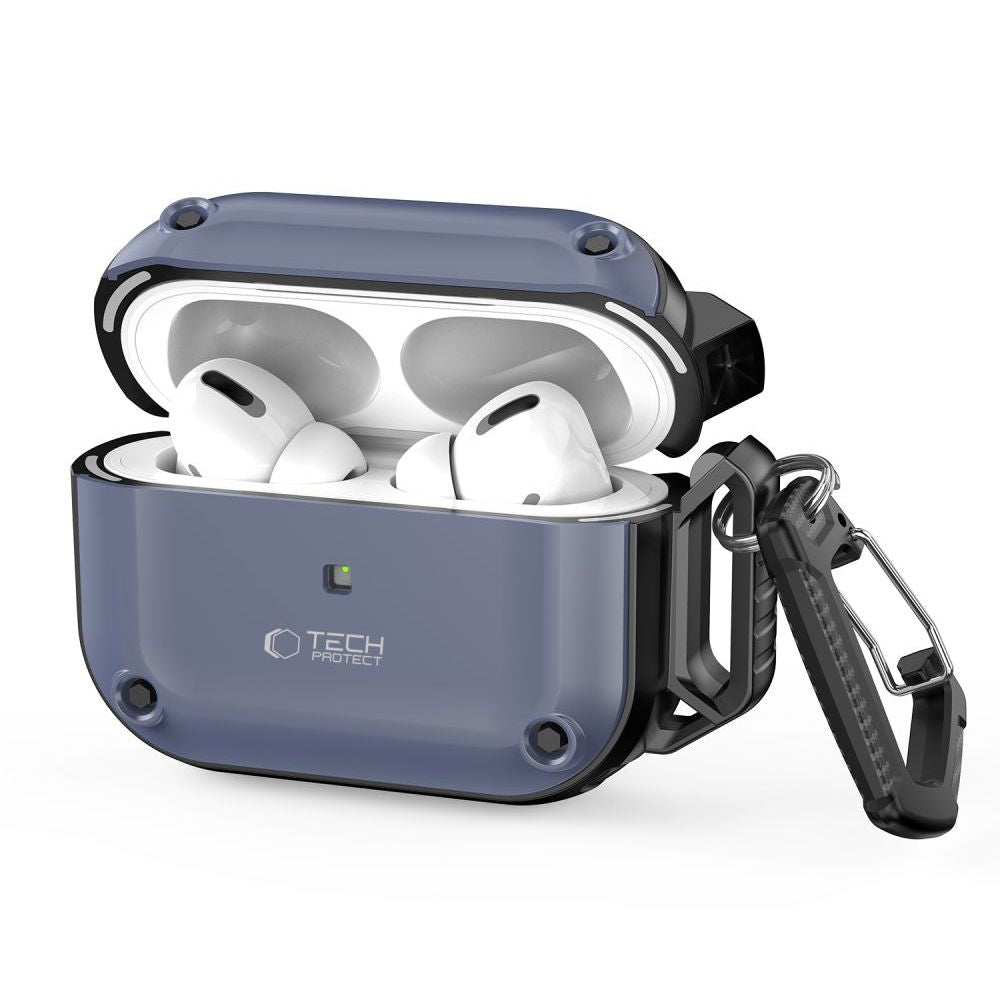 COQUE TECH-PROTECT ROUGH HOOK APPLE AIRPODS PRO 1 / 2 BLEU ACIER