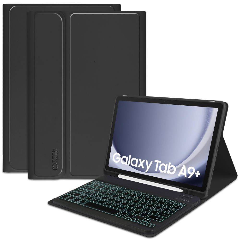 Housse avec clavier pour SAMSUNG GALAXY TAB A9+ PLUS 11.0 X210 / X215 / X216 TECH-PROTECT SC PEN NOIR