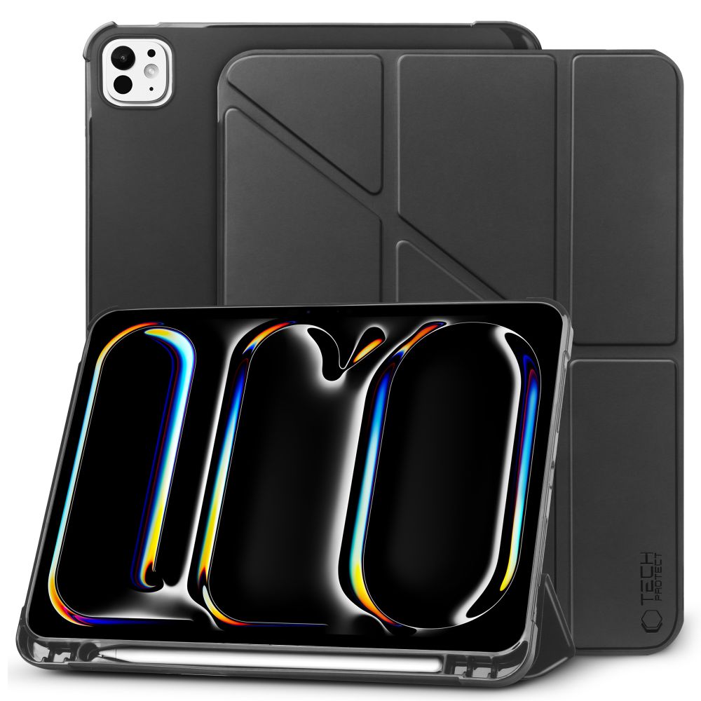COUVERTURE / ÉTUI POUR IPAD PRO 13 7 / 2024 TECH-PROTECT SC PEN ORIGAMI NOIR