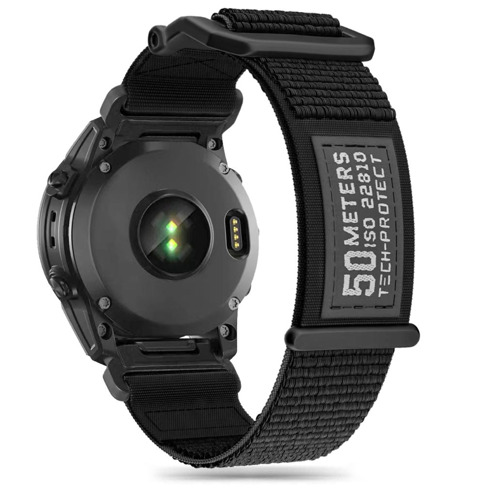 BRACELET POUR GARMIN 26MM FENIX 3 / 5X / 3HR / 5X PLUS / 6X / 6X PRO / 7X TECH-PROTECT SCOUT NOIR