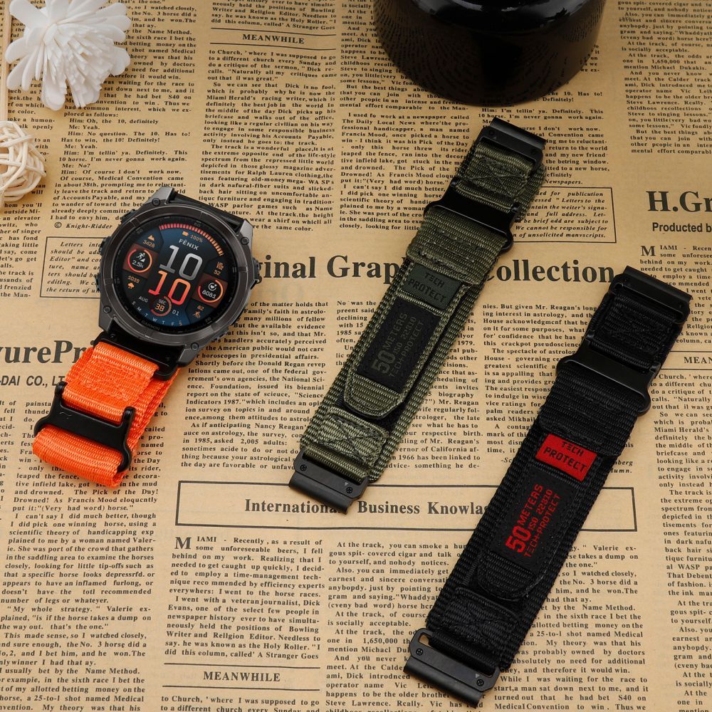 BRACELET TECH-PROTECT SCOUT PRO GARMIN FENIX 5 / 6 / 6 PRO / 7 / 8 (47 MM) / E NOIR