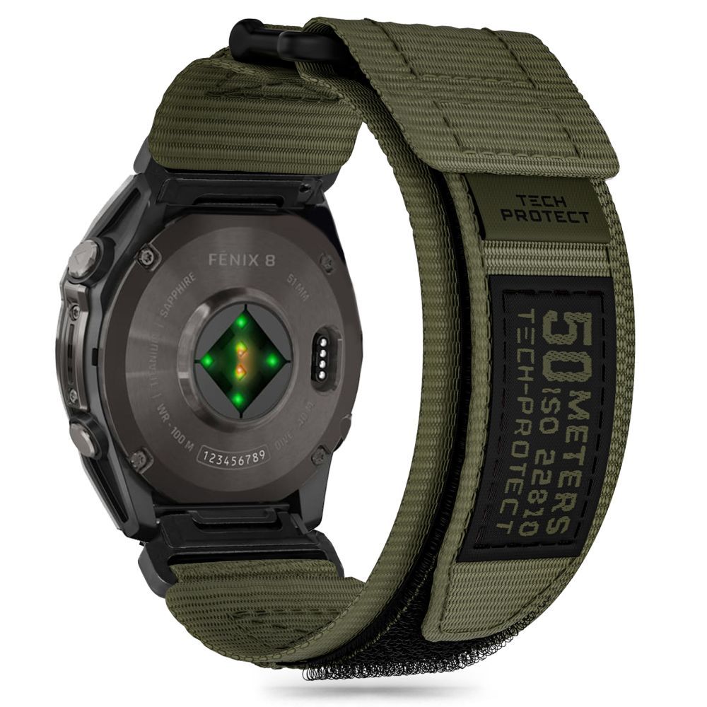 BRACELET TECH-PROTECT SCOUT PRO GARMIN FENIX 5 / 6 / 6 PRO / 7 / 8 (47 MM) / E VERT MILITAIRE